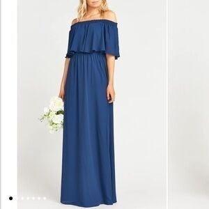 Show Me Your Mumu Navy Blue Hacienda Maxi Dress
